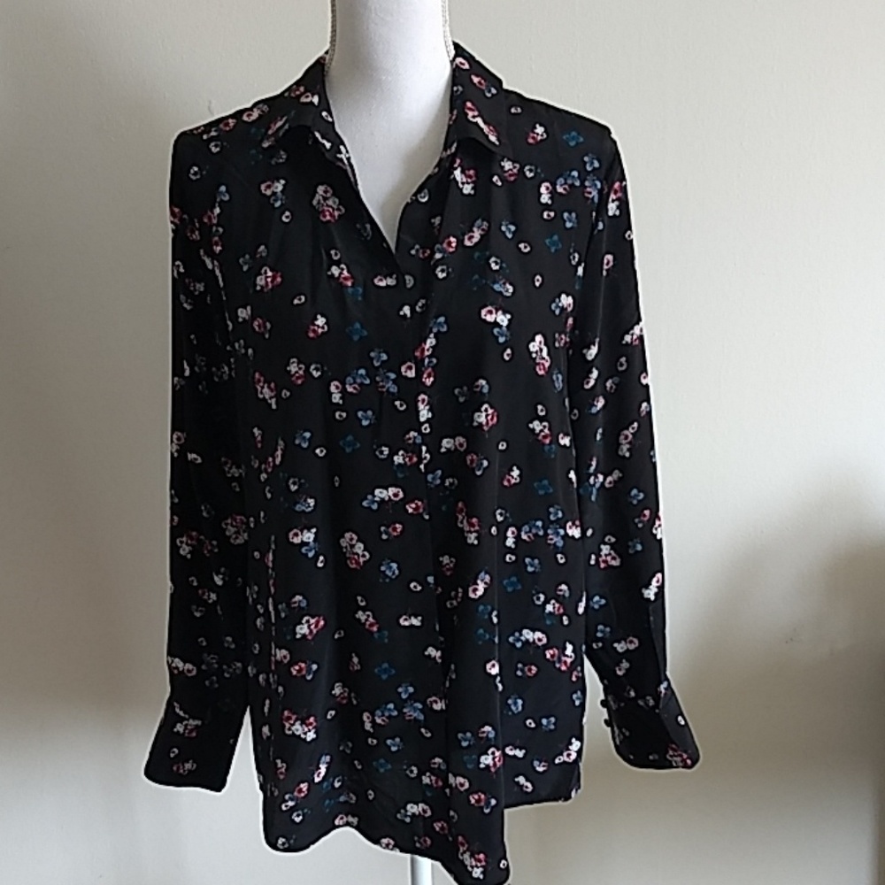Floral Black Button Down by Banana Republic NWT